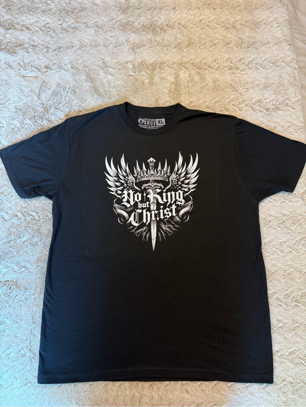 Black Short-Sleeve 'No King but Christ' Graphic Tee